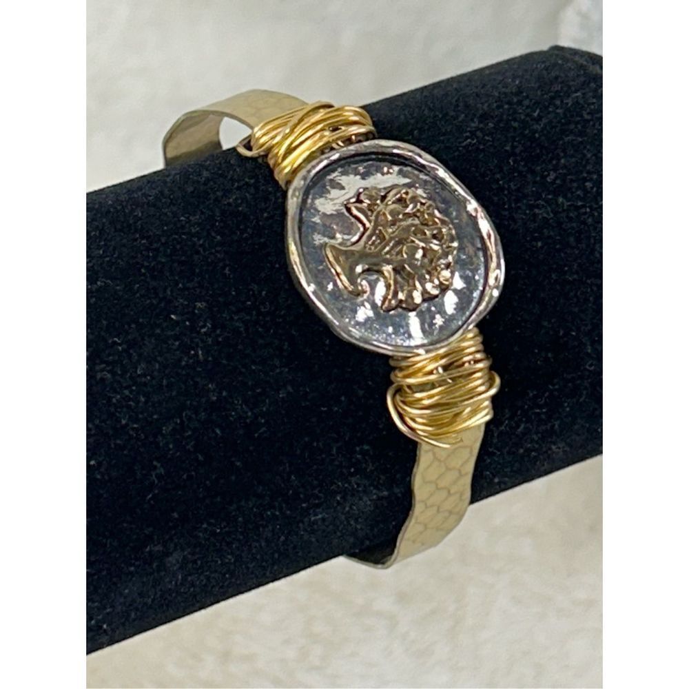 Hand Crafted Gold with Tree on Silver Oval